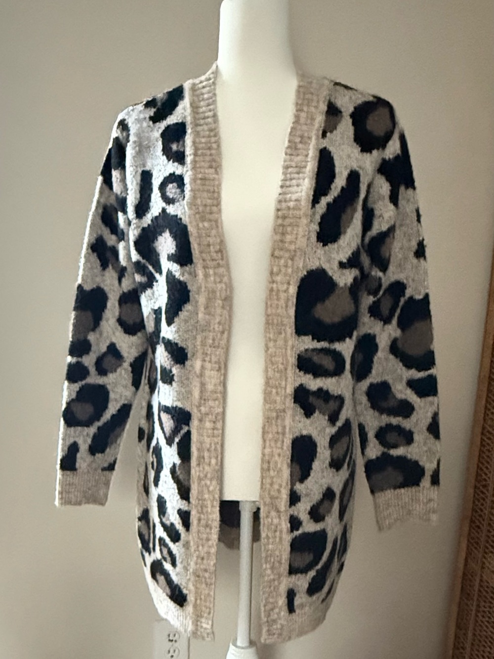 RD Style Leopard Print Open-Front Cardigan